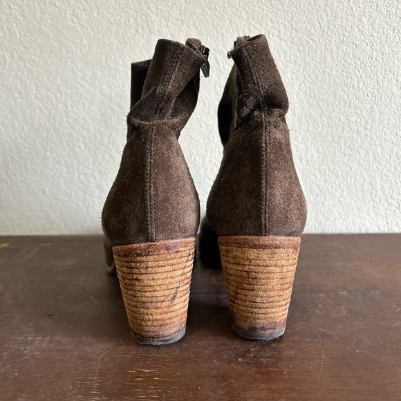 Alberto Fermani Suede Side Zip Heeled Ankle‎ Boots Brown Women’s Size 38.5 8.5 - Picture 5 of 10